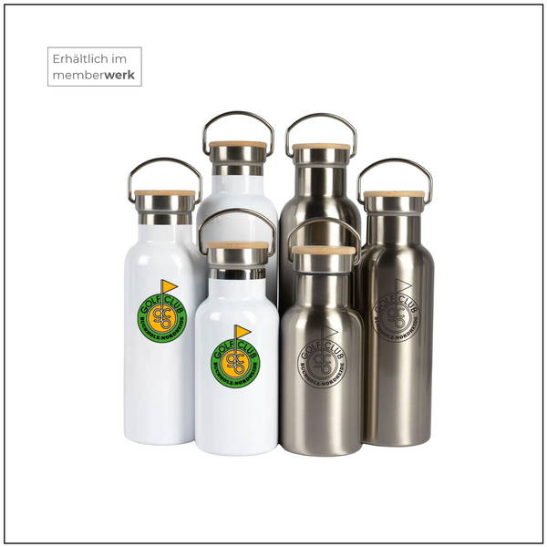 Trinkflasche mit Bambusdeckel | GCB Golfclub Buchholz